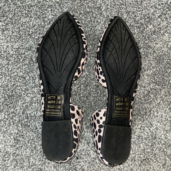 QUPID Zooey Nude Leopard Suede D'Orsay Flats in women’s size 5.5 - Picture 8 of 12